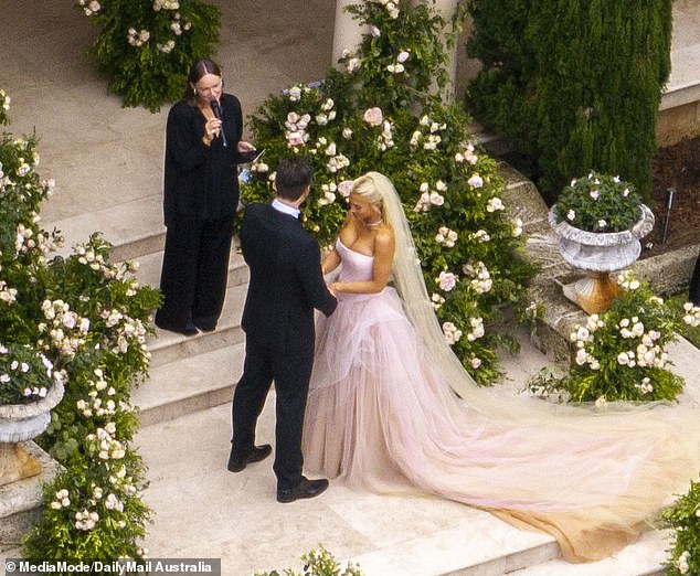 Betsy-Blue married her musician partner David Stewart in Paris, France at the end of August, while Tammy married Matt Zukowski (both pictured) last Saturday in Byron Bay