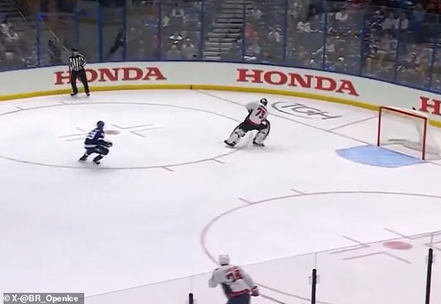 Lindgren seemed to want to put the puck behind his net, but that went horribly wrong