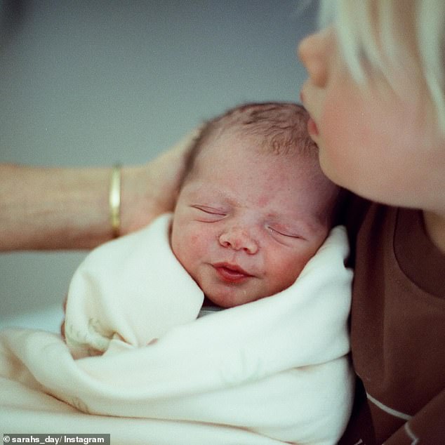 Tongue ties occur in about three percent of babies and is a condition that can run in families. It is more common in boys. Pictured: Sarah Day's newborn baby