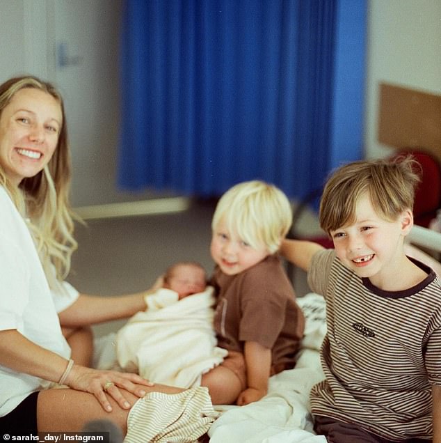 She already shares sons Fox, five, and Malakai, two, with Kurt, and the happy couple welcomed their newborn with an at-home birth that they documented in film photos.