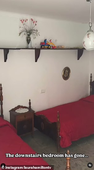 The downstairs bedroom can be seen