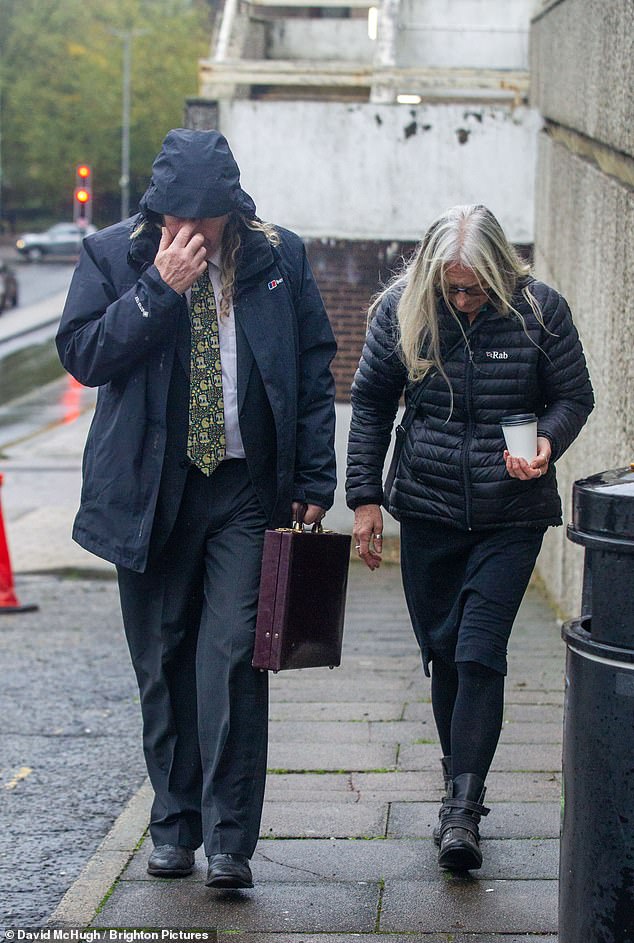 Janice Turner (pictured with partner Brian Greenwood), 66, watched in tears as she watched the destruction of her belongings