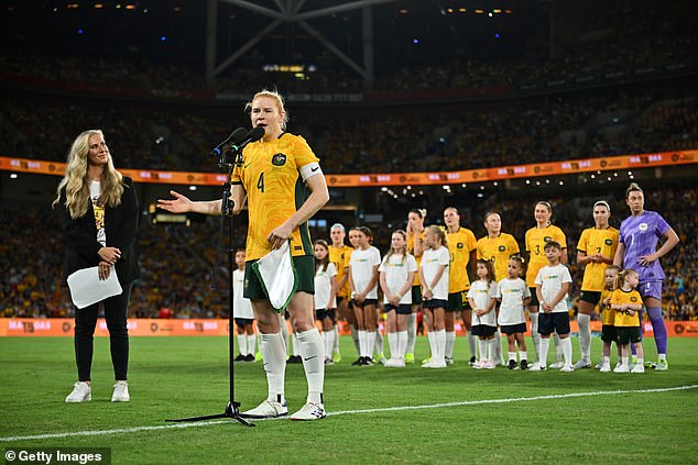 Polkinghorn made a short speech before the match, saying: 'This team has been everything to me. It's been quite a journey. And I'm very grateful for everything that everyone has done.”