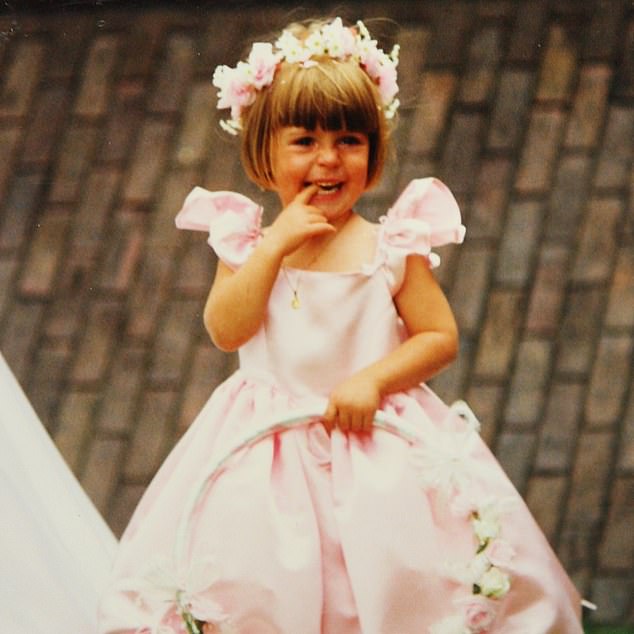 Other photos showed Coleen as a flower girl in a pink dress and on family holidays over the years