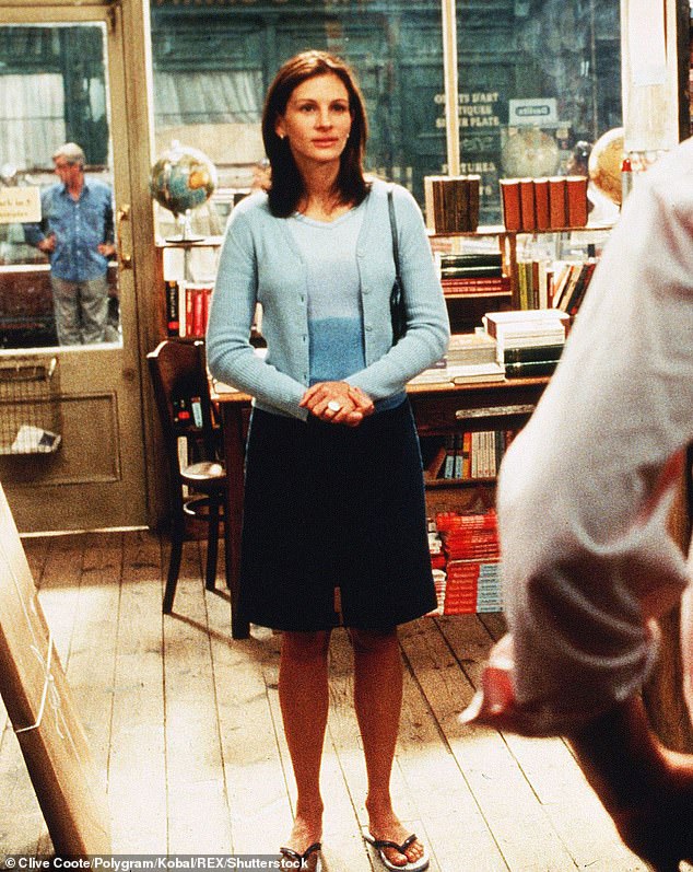 Julia Roberts revealed she even asked her driver to go back to her flat and pick out an outfit from her own wardrobe to wear in the iconic 'I'm Just A Girl' scene (pictured)