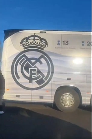 Images of the Real Madrid team coach appeared on social media