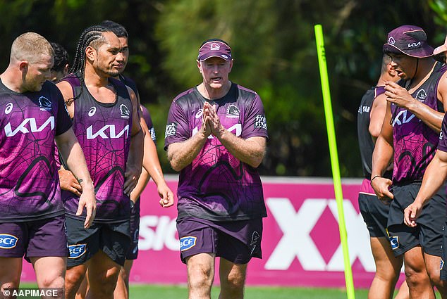 Michael Maguire (centre) has taken over the reins at the club and has been pushing his players hard in training