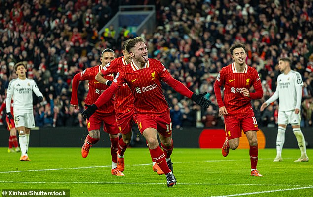 Arne Slot's Liverpool are at the top of the table, with a perfect record of five wins out of five