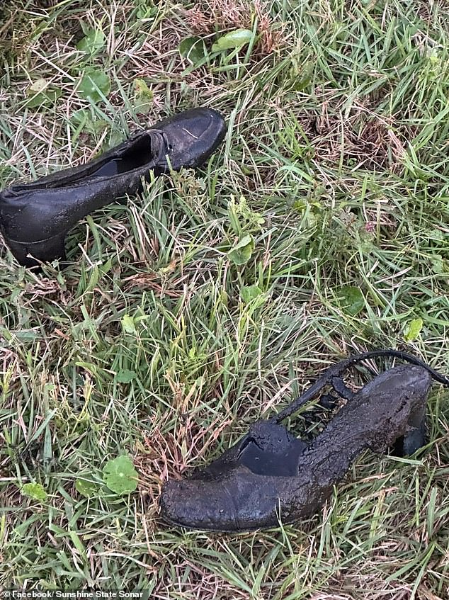 A pair of high-heeled shoes covered in mud and mud were also recovered after 44 years