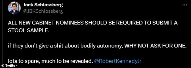 “If they don't care about bodily autonomy, why don't we ask for it,” he asked, before taking a shot at cousin Robert F. Kennedy Jr., whom Trump appointed as US Secretary of Health.