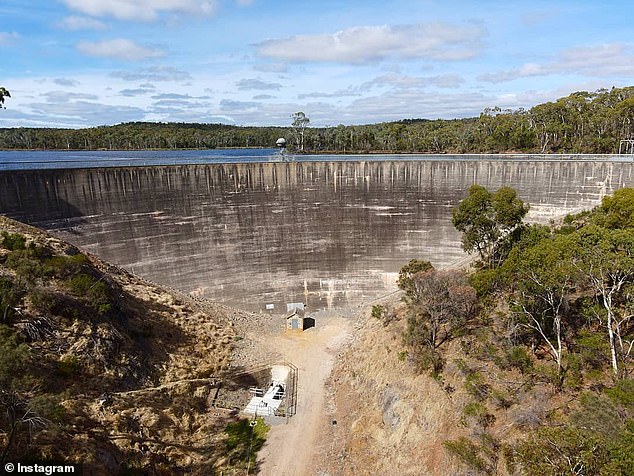 Henry Shepherdson threw him and his daughter off the Whispering Wall at Barossa Reservoir in April 2021 (pictured)