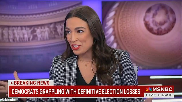 Congresswoman Alexandria Ocasio-Cortez explains on MSNBC why some people in her district voted for her, but also chose Trump at the top