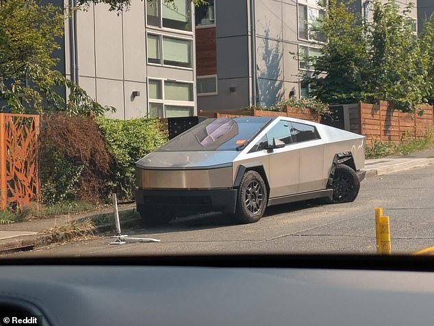 The $82,000 electric truck, now known as 'CyberStuck', was left abandoned on the side of a busy road for days in September after apparently breaking down