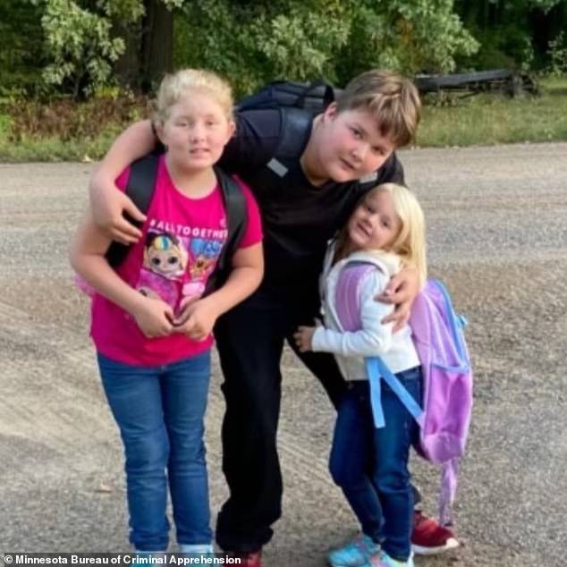 Authorities say her children Brandon, 14, Haley, 11, Gracie, 7, and Chloe, 3, were taken by Aanerud