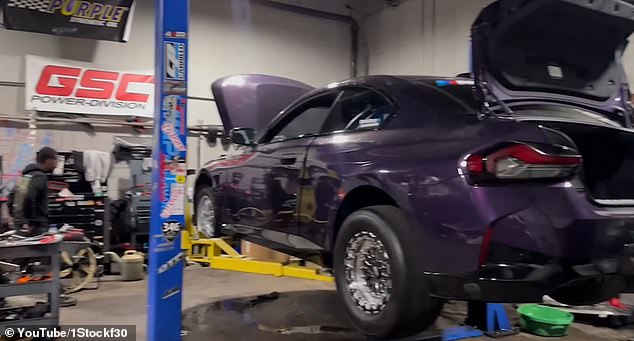 A 20-minute video of him and his friends working on the purple BMW just hours before the tragic crash was posted to Beadle's YouTube channel. His car is seen on the lift