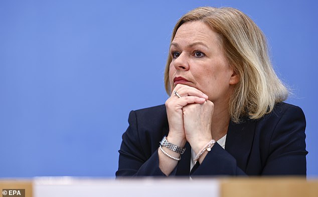 German Interior Minister Nancy Faeser warned of the 'significant danger posed by Chinese espionage in business, industry and science'