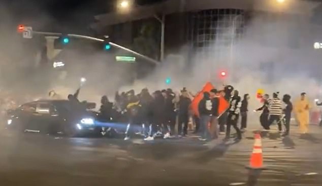 A Halloween event in California ended in horror after a driver drove into a crowd and injured several people