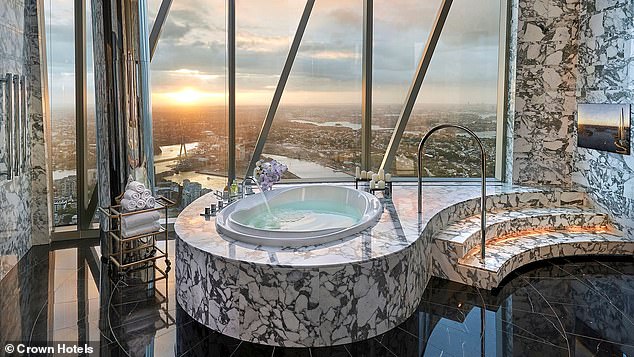 The Crown Sydney Presidential Villa is located on the 88th floor of Crown Towers Sydney and typically costs $25,000 per night