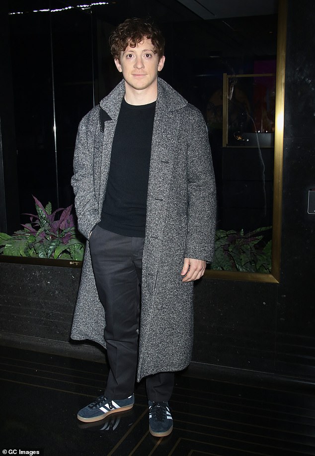 Bad star Ethan Slater cut a casual-chic figure as he was spotted leaving New York Live on Friday night