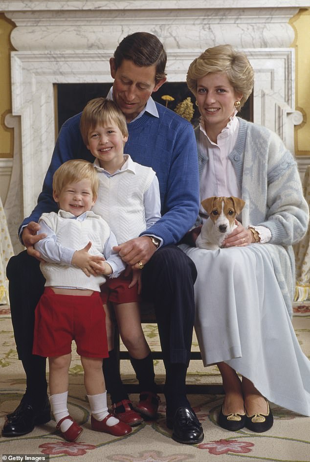 There were problems on both sides. Five years after they married, Diana resumed a relationship with a former longtime boyfriend, James Hewit, in 1986 when this family photo was taken