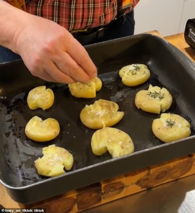 Hewitson's simple recipe calls for baby potatoes, olive oil, sea salt and chopped herbs