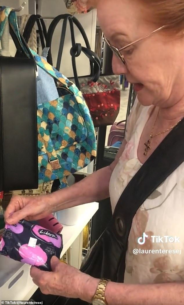 On TikTok, two women enjoyed 'a girls' shopping trip' and said 'we just want to show you a particular item that we think will push the boundaries'. One of the women is in the photo