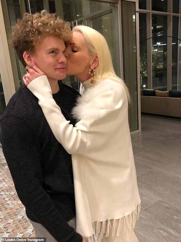 Louise Owen, a Brisbane designer, announced that her only son Jackson Taylor Owen had passed away on Sunday morning, November 17 (the couple is pictured)