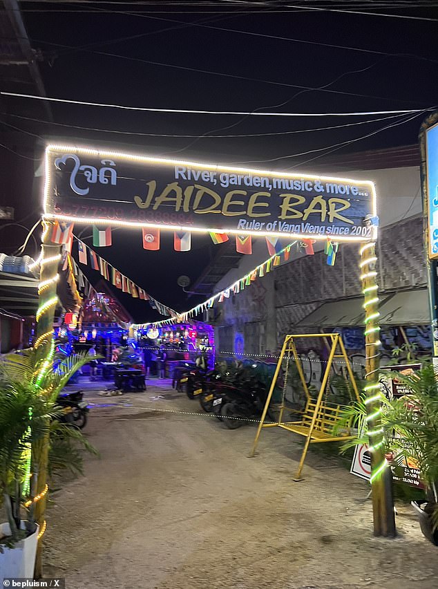 Locals in Laos claimed that Jaidee's Bar (pictured) has possible ties to the Asian mafia