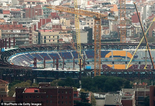 Seats are currently being installed at Camp Nou ahead of Barcelona's return