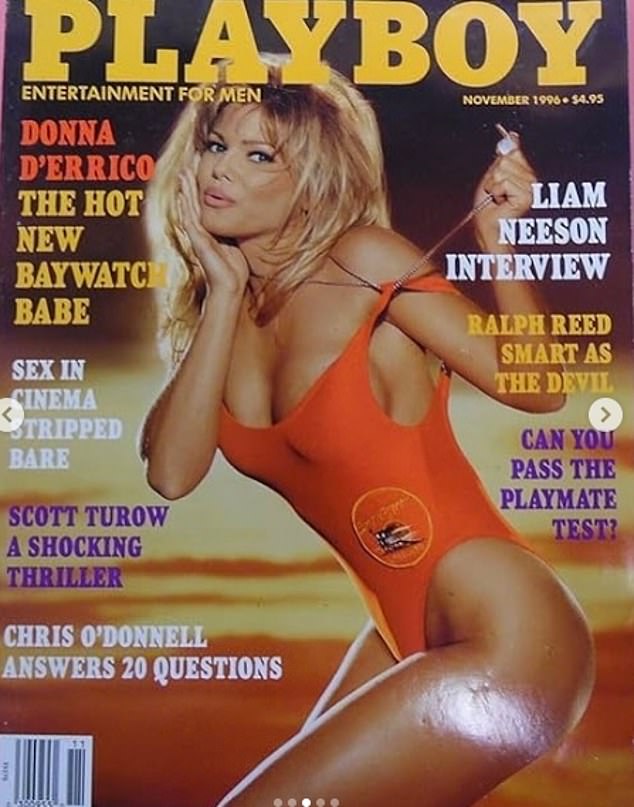 Donna D'Errico was a huge pin-up in the 1990s. The actress shot to fame wearing a red swimsuit in the hit TV series Baywatch, while also posing for Hugh Hefner's Playboy magazine.