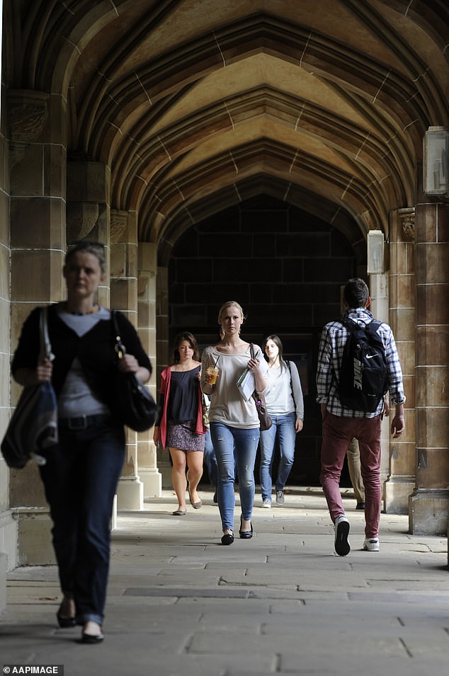 Three million Aussies will see hundreds of dollars wiped off their HECS debts. Pictured are students at the University of Melbourne