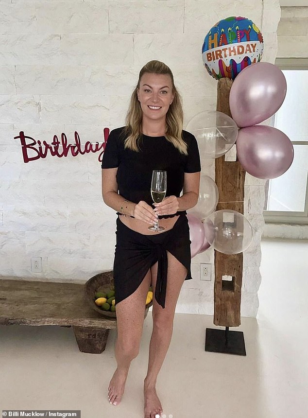 Billi Mucklow looked radiant as she celebrated her 37th birthday with her children Marvel, Wolf and Arlo during a lavish family holiday - following her recent split from Andy Carroll