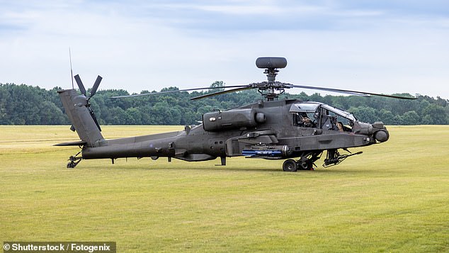 Two soldiers were caught having sex in the back of an Apache attack helicopter (file image)