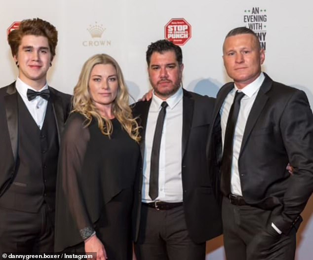 Danny Green (far right) befriended the Walker family after their son Jaiden died. From left to right: Ethan, Heidi and Jon