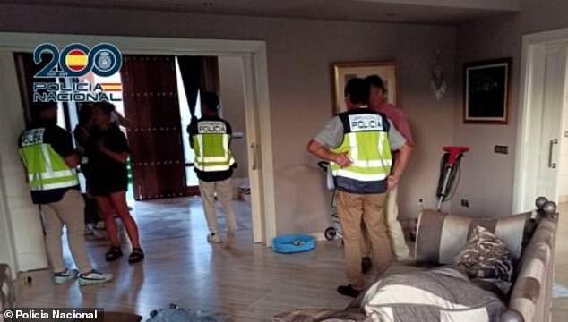 A British man has been arrested by Spanish police in connection with a murder that took place on the Costa del Sol in August. Image shows the scene of the house in Estepona, Spain, where the murder took place