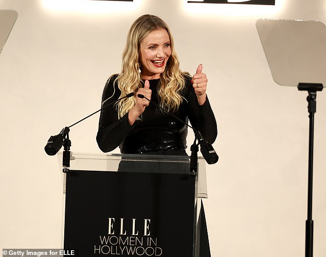 Cameron Diaz has insisted it will be women who will change the world as she took to the stage at ELLE's 2024 Women in Hollywood party on Tuesday.