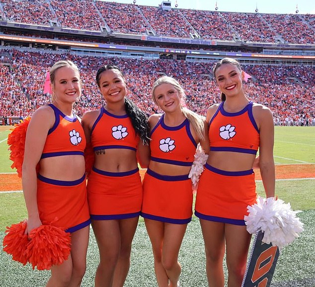 Clemson's cheerleaders were endangered by Tigers fans throwing debris on the field