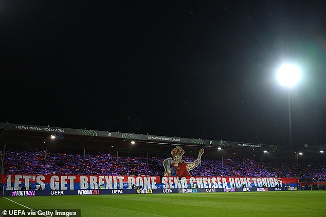 Heidenheim fans placed a banner with an eight-word warning against Chelsea on Thursday evening