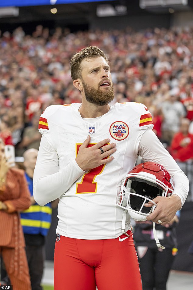 The Kansas City Chiefs have placed Harrison Butker on injured reserve due to a knee injury