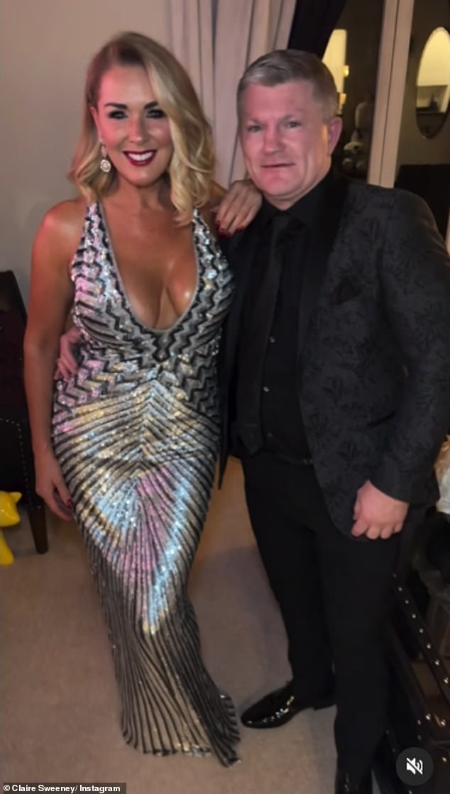 Claire Sweeney put on a loving show with her boyfriend Ricky Hatton as they attended the Football For Change gala