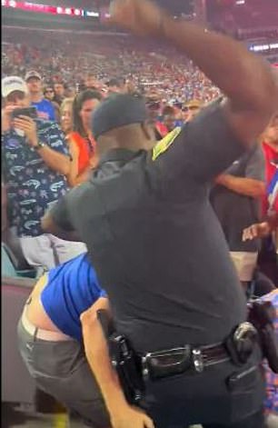 Jacksonville police are reviewing shocking footage of police fans fighting