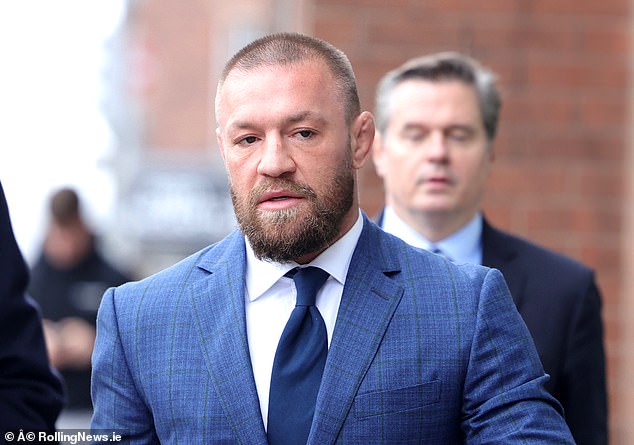 Conor McGregor was seen in court over a civil assault claim arising from an alleged rape in a Dublin hotel in 2018