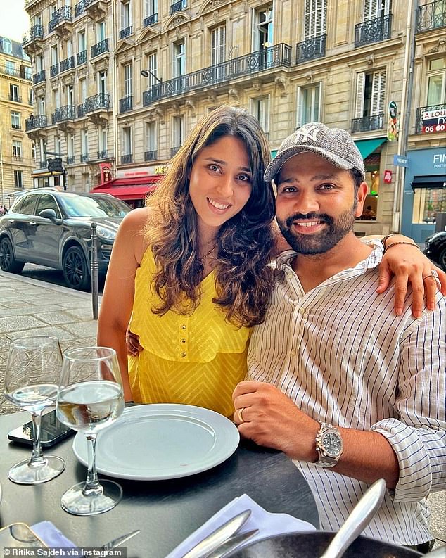 It is understood that Sharma will not travel to Australia with his teammates and will stay home for the birth of his second child with partner Ritika Sajdeh (left)