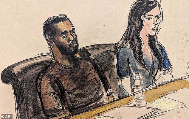 Sean “Diddy” Combs, pictured in a September court sketch, attended an emergency hearing Tuesday in his sex trafficking case