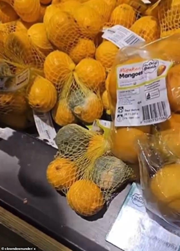 The woman shared images of moldy lemons for sale in a Sydney supermarket (pictured)