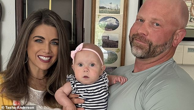 Tasha and Sam Anderson were told to abort their daughter Jamesyn (pictured) after six months because her heart was on the wrong side of her body. The parents refused