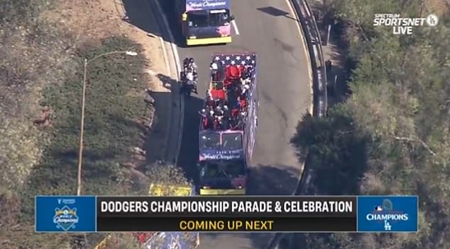 The Dodgers got stuck in traffic on their way to their own World Series victory parade