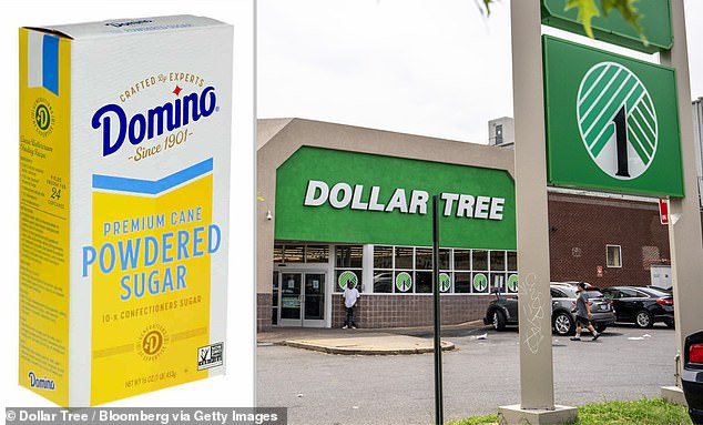 Dollar Tree currently sells Domino powdered sugar for 43 percent less than Walmart