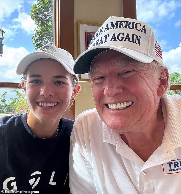 Donald Trump's granddaughter Kai matched the president-elect's best score on his course