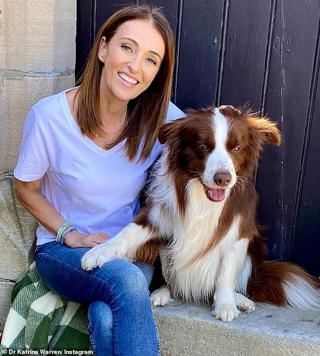 In a new interview with Woman's Day on Wednesday, Katrina said losing a pet and talking about it can be a difficult conversation for some people. (Pictured with border collie Chilli)